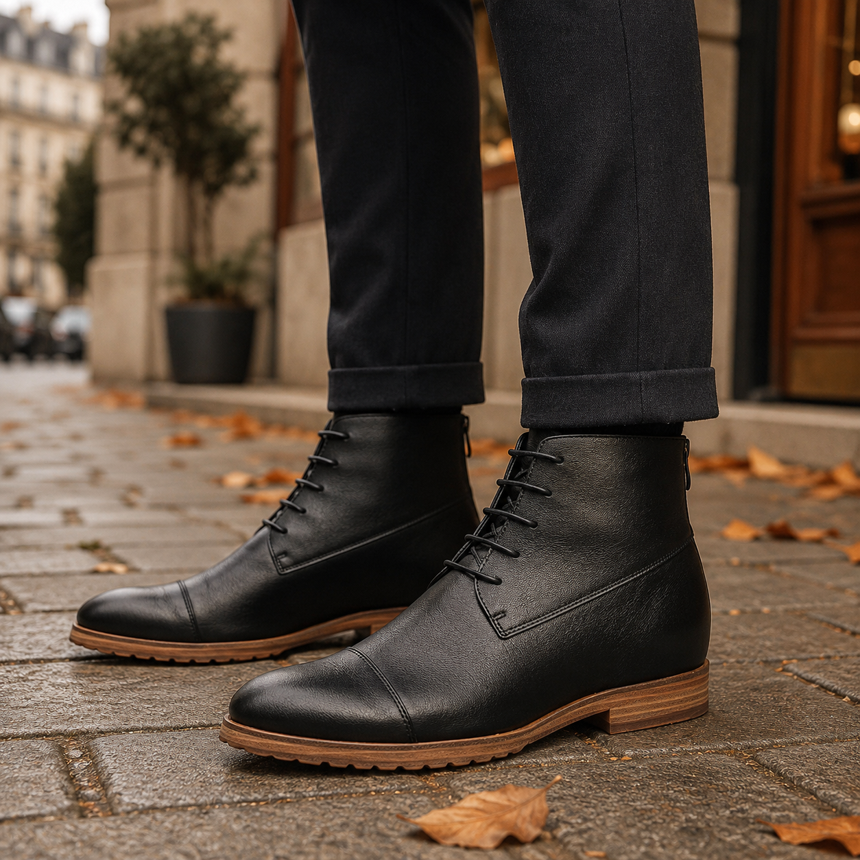 Botines de piel con alzas ORLANDO +8 CM